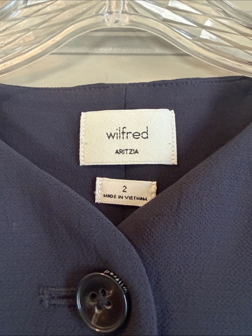 Aritzia Wilfred Regal Vest – Slim Fit - Dark Night Navy – Size 2 (NWT) - Picture 2 of 7